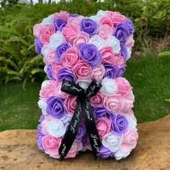 Best La compagnie de la peluche Peluche ourson en rose bicolore Saint-Valentin