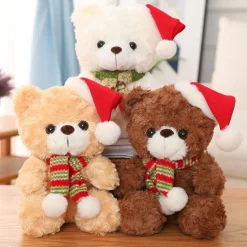 Discount La compagnie de la peluche Peluche ourson noël avec un bonnet rouge