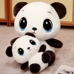 La compagnie de la peluche Peluche panda aux grands yeux bleus
