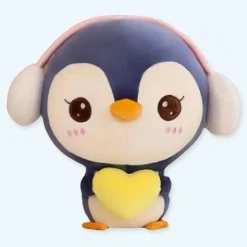 Discount La compagnie de la peluche Peluche pingouin bleu doux hiver cache oreilles chaleureux