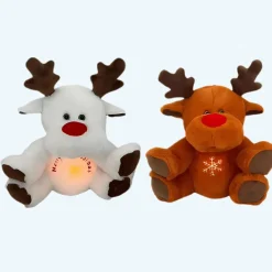 Outlet La compagnie de la peluche Peluche renne de Noël douce veilleuse musicale nuit magique