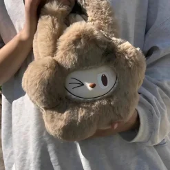 Sale La compagnie de la peluche Peluche sac à main style Labubu doux fourrure hiver mignon