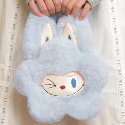 Sale La compagnie de la peluche Peluche sac à main style Labubu doux fourrure hiver mignon