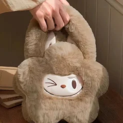 Sale La compagnie de la peluche Peluche sac à main style Labubu doux fourrure hiver mignon
