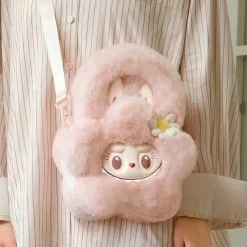 Sale La compagnie de la peluche Peluche sac à main style Labubu doux fourrure hiver mignon
