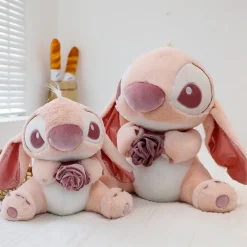 Best La compagnie de la peluche Peluche Stitch Angel rose douce et mignonne avec fleur