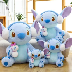 Outlet La compagnie de la peluche Peluche Stitch bleu avec son casque audio