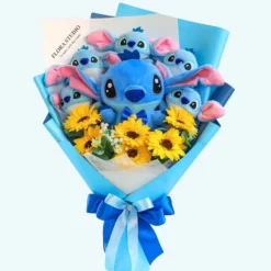 La compagnie de la peluche Peluche Stitch bouquet floral doux cadeau original