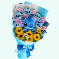 La compagnie de la peluche Peluche Stitch bouquet floral doux cadeau original