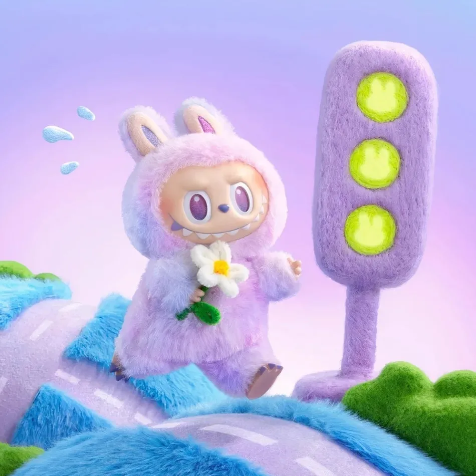 Sale La compagnie de la peluche Peluche style Labubu porte-clef coloré