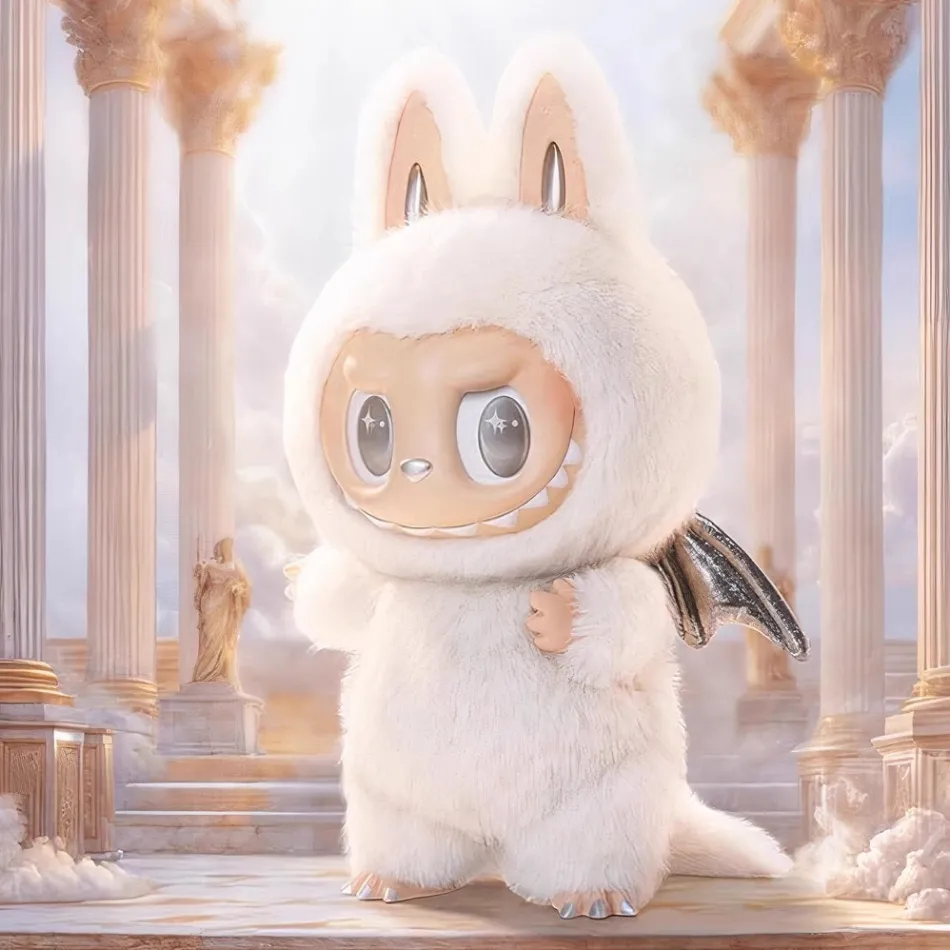 Sale La compagnie de la peluche Peluche type Labubu ange blanc Zimomo