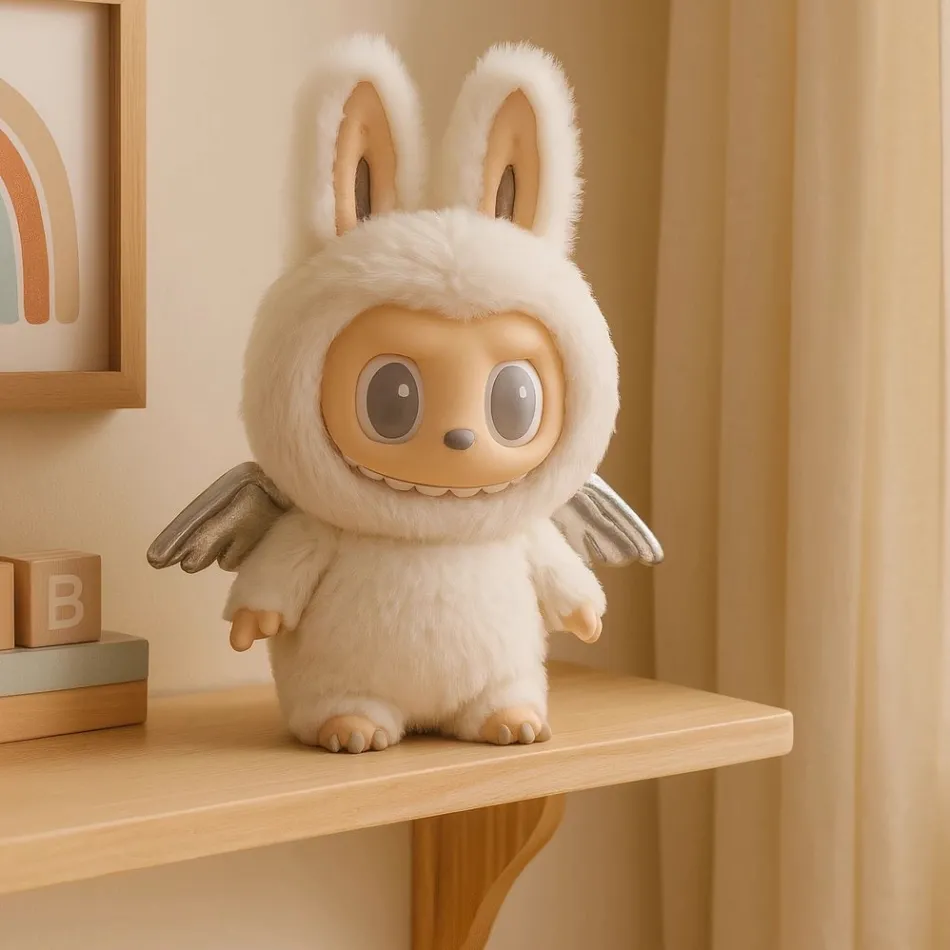 Sale La compagnie de la peluche Peluche type Labubu ange blanc Zimomo