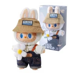 Discount La compagnie de la peluche Peluche type Labubu blanc jardinier en salopette