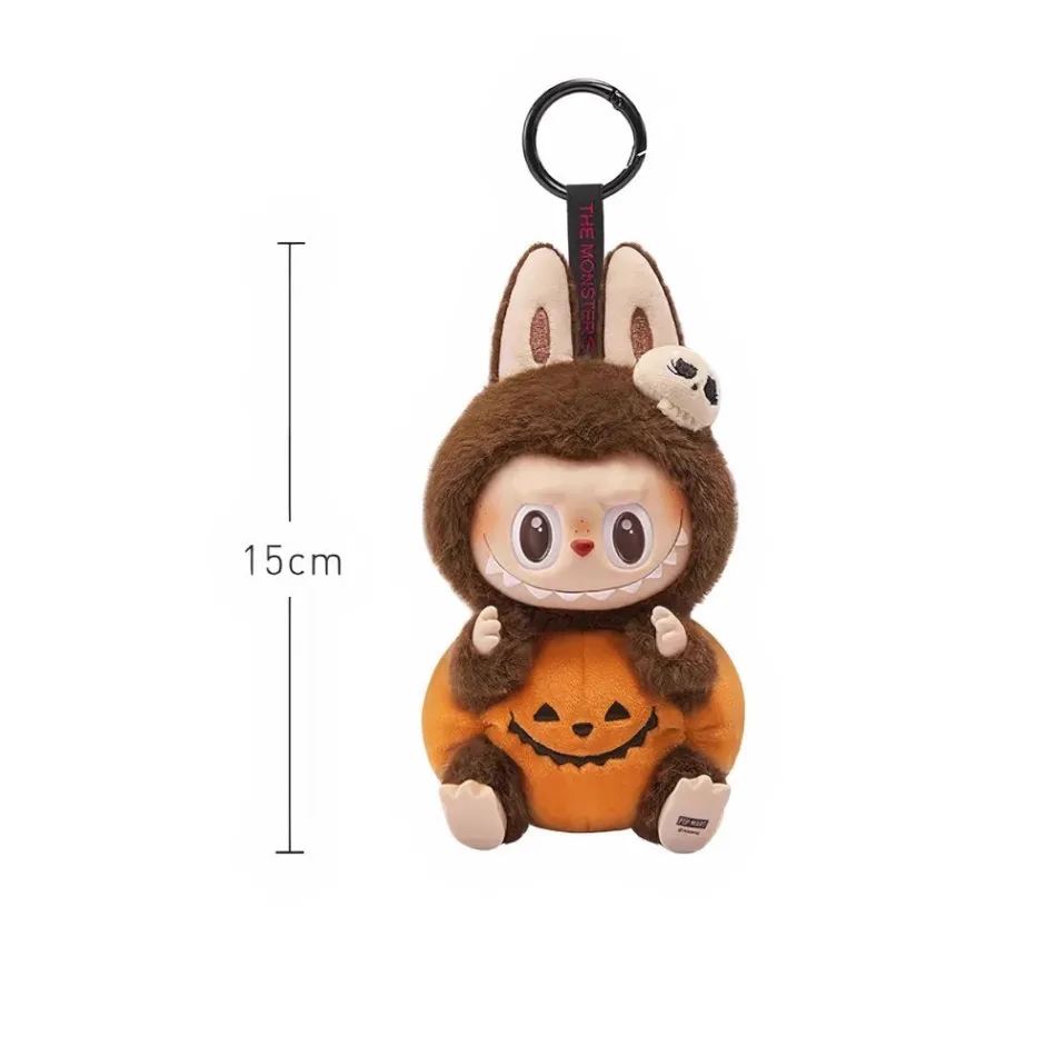La compagnie de la peluche Peluche type Labubu marron et citrouille
