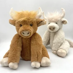 Sale La compagnie de la peluche Peluche vache highland blanche