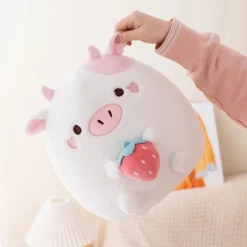 Best La compagnie de la peluche Peluche vache rose et blanche