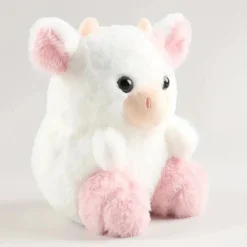 La compagnie de la peluche Peluche vache rose et blanche mignonne et douce